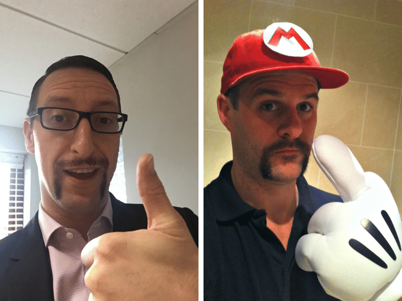 MEMS team members showcasing their Movember moustaches to support men's health awareness